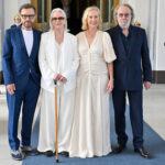 Bjorn Ulvaeus, Anni-Frid Lyngstad, Agnetha Faltskog and Benny Andersson received a major gong at the Royal Palace in Stockholm, Sweden