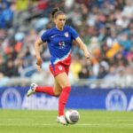 Alex Morgan playing for the US