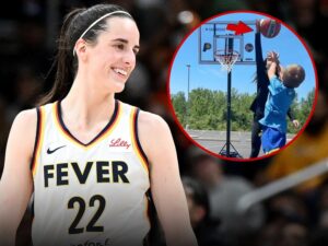 Caitlin Clark Hilariously Blocks Kid's Shot At Charity Event
