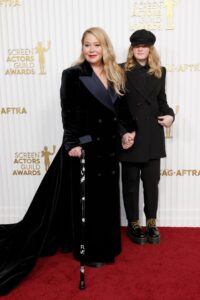 Christina Applegate photographed with her daughter, Sadie, at the red carpet for the 29th Annual Screen Actors Guild Awards on February 26, 2023 in Los Angeles, California.