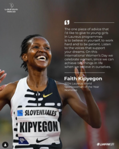 Faith Kipyegon In Workout Gear Is "Back In Full Training"