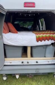 A woman has revealed that thanks to living in a van, she doesn't have to pay any rent