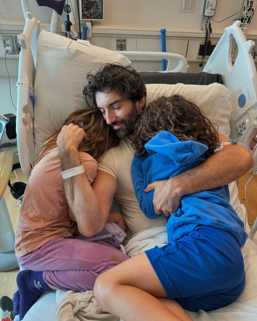 Jane the Virgin actor Justin Baldoni shared some selfies of himself with family and friends in the hospital