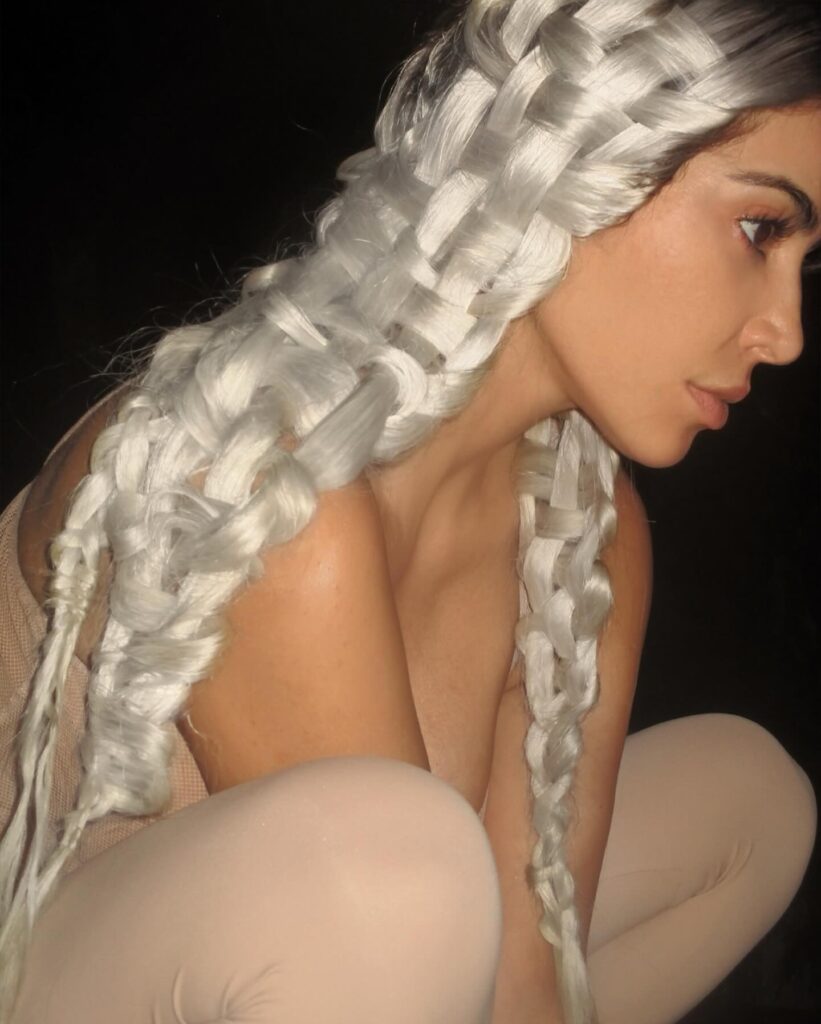 Kim Kardashian revealed her blonde hair in a new set of Instagram photos