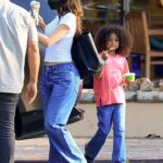 Reality star Kylie Jenner grabs a sweet treat with her daughter, Stormi Webster, during an ice cream outing in Malibu, California on Thursday, June 27, 2024