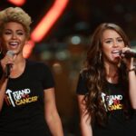 Beyoncé and Miley Cyrus perform on stage at Radio City Music Hall on Sep. 5, 2008, in New York City.