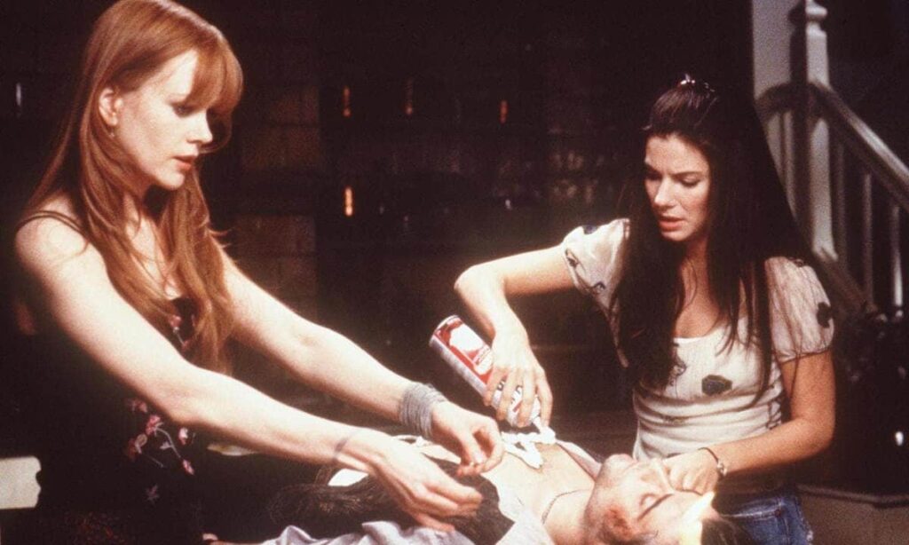 1998 Sandra Bullock and Nichole Kidman stars in the new movie "Practical Magic."