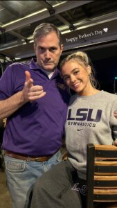 LSU star gymnast Olivia Dunne sent a Father's Day tribute to her dad, David, through Instagram on Sunday