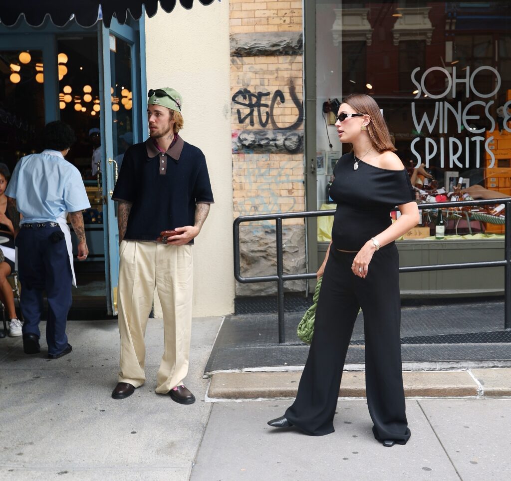 Hailey Bieber and Justin Bieber grabbed lunch at a Soho restaurant on Saturday