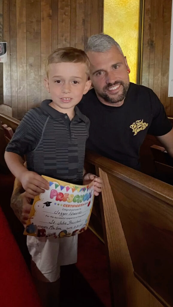 Ryan Edwards shared a rare photo of his son Jagger inside a church