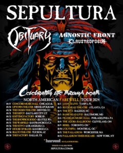 SEPULTURA Announces North American Leg Of Farewell Tour; OBITUARY And AGNOSTIC FRONT To Support