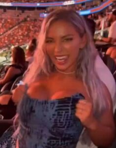 OnlyFans model Hayley Davies flashed her boobs at a UFC event