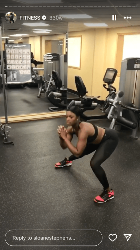 Sloane Stephens in Workout Gear Says "Spring Into It"