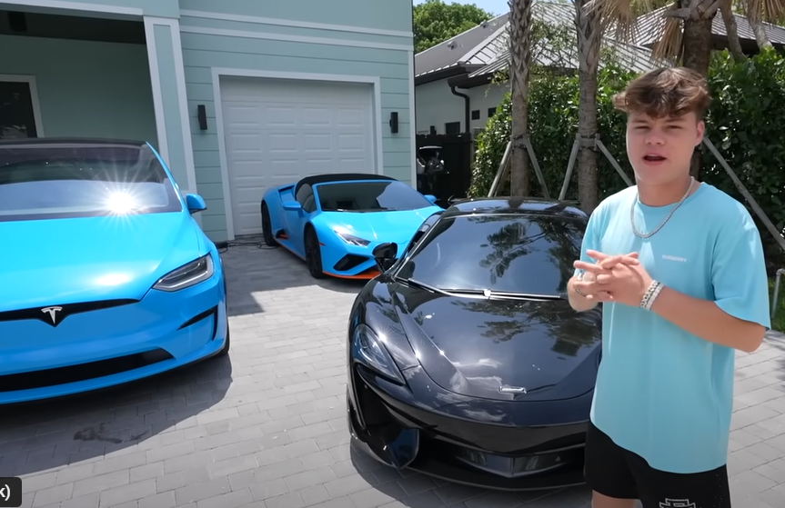 The social media star has a huge car collection