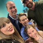 Taylor Swift takes a selfie with Prince William, Prince George, Princess Charlotte and her boyfriend, Travis Kelce