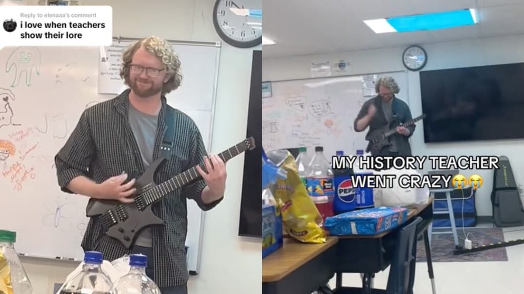 Teacher impresses by playing 50 Cent’s ‘Candy Shop’ on guitar in viral TikTok