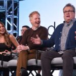 The cast of Modern Family in one of the series' last media panels