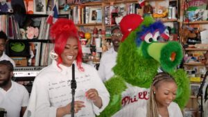 Tierra Whack Performs with Phillie Phanatic on Tiny Desk: Watch