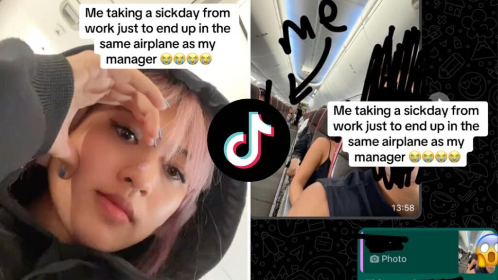 TikToker calls out sick to catch flight & gets caught by boss on plane