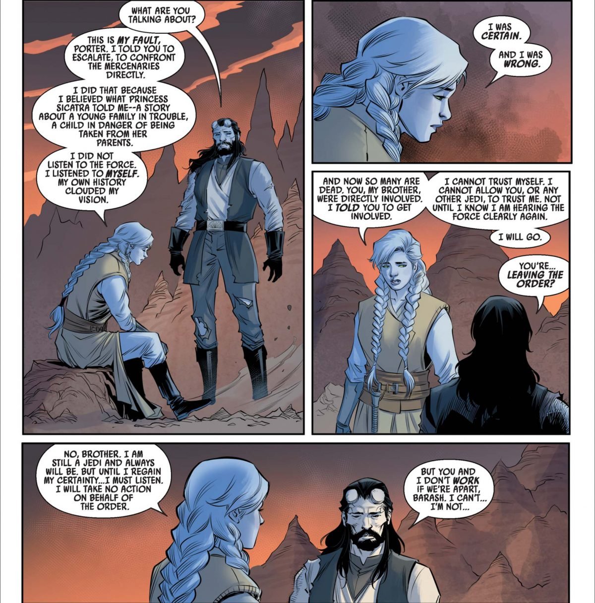 Barash Silvain tells Porter Engle she is taking the vow The Blade #4‎ Insight Editions