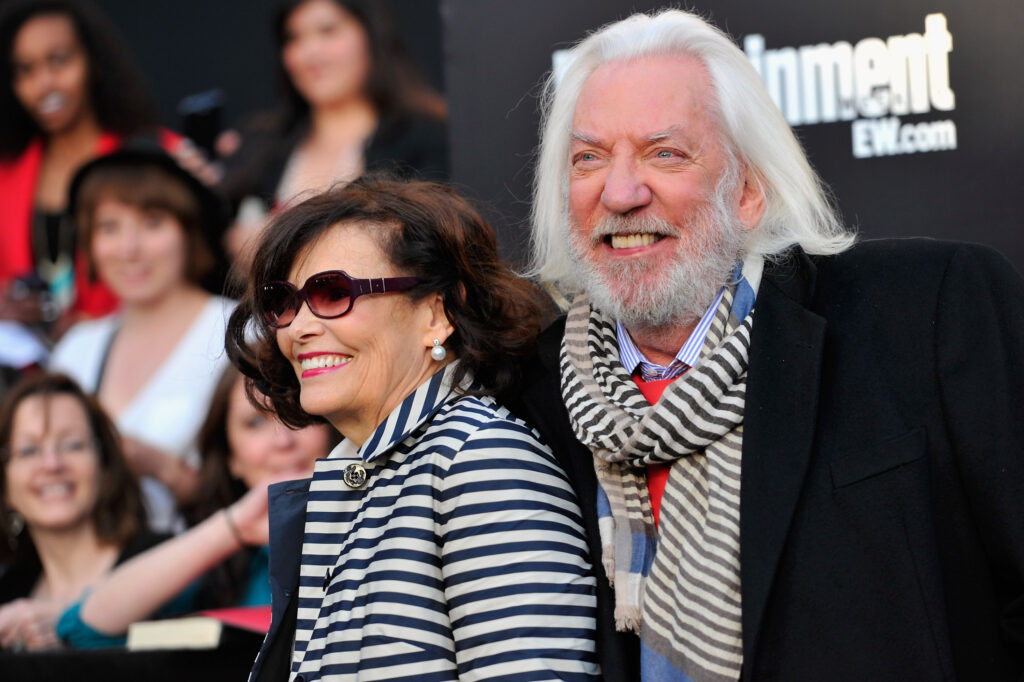 Donald Sutherland and Francine Racette pictured together at The Hunger Games premiere in March 2012