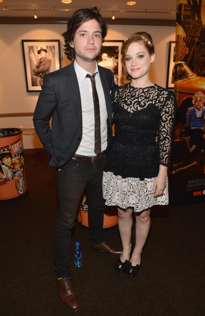 Thomas McDonell and Jane Levy at the premiere of Fun Size at Paramount Theater on October 25, 2012, in Hollywood, California