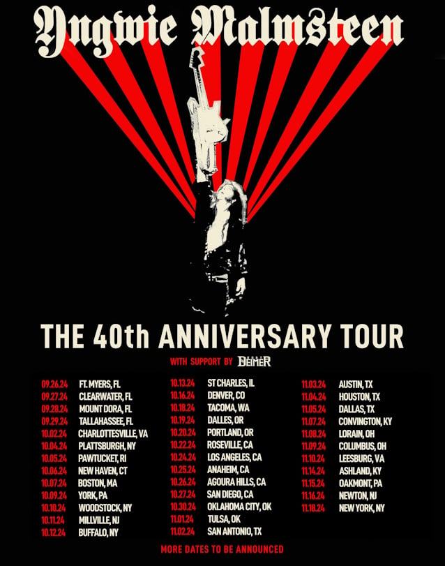YNGWIE MALMSTEEN Announces Fall 2024 40th-Anniversary U.S. Tour