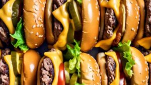 image of never ending row of cheeseburgers made using Meta's Imagine AI