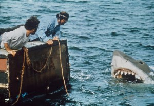 'Jaws,' from left:  Richard Dreyfuss, Robert Shaw, 1975