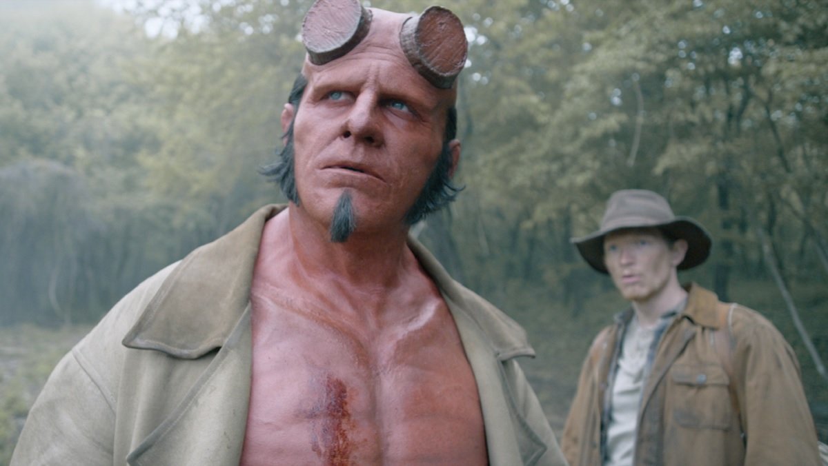 Hellboy (Jack Kesy) looks concerned in the trailer for Hellboy: The Crooked Man.
