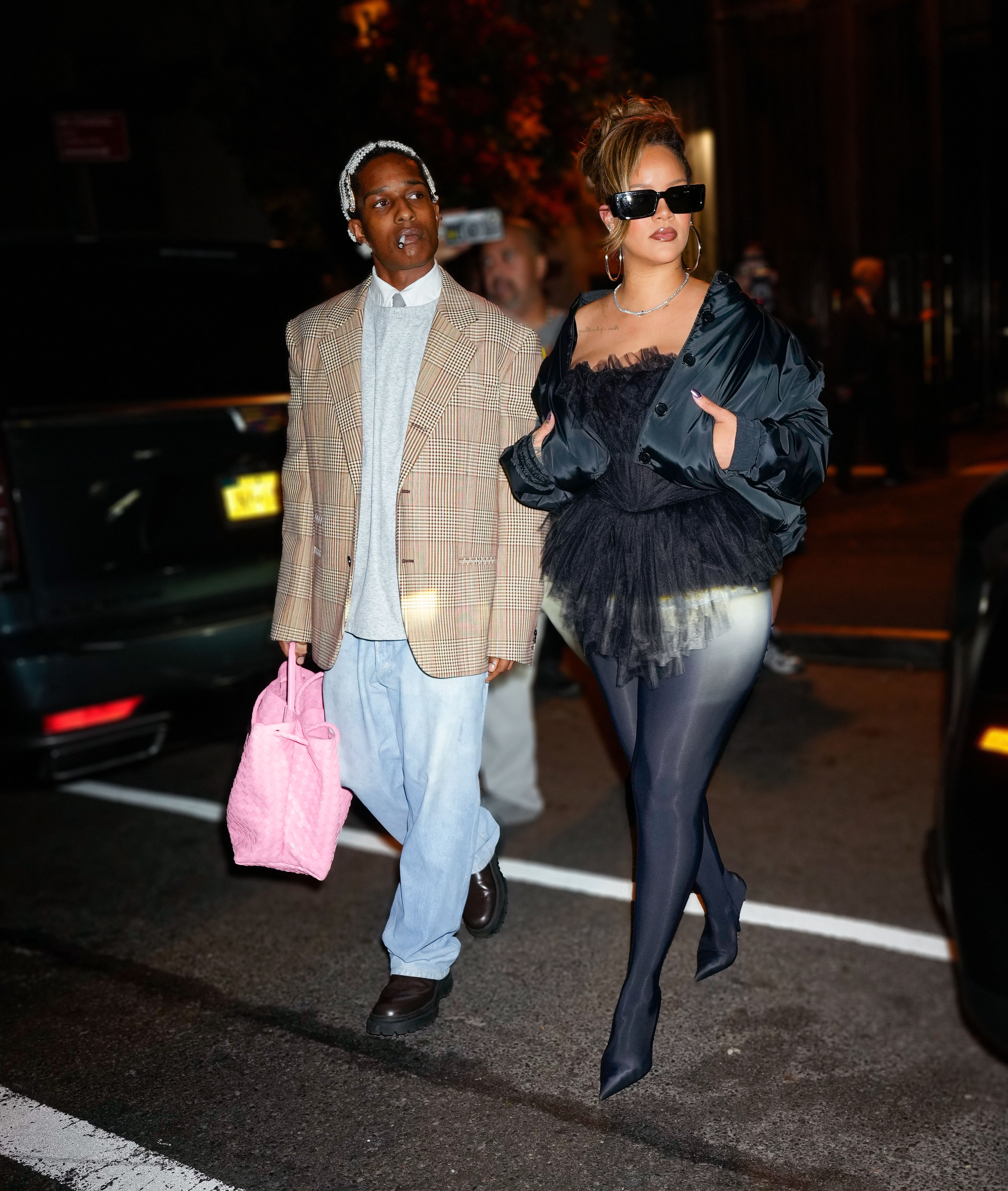 Rihanna and A$AP Rocky out and about in New York City on October 04, 2023