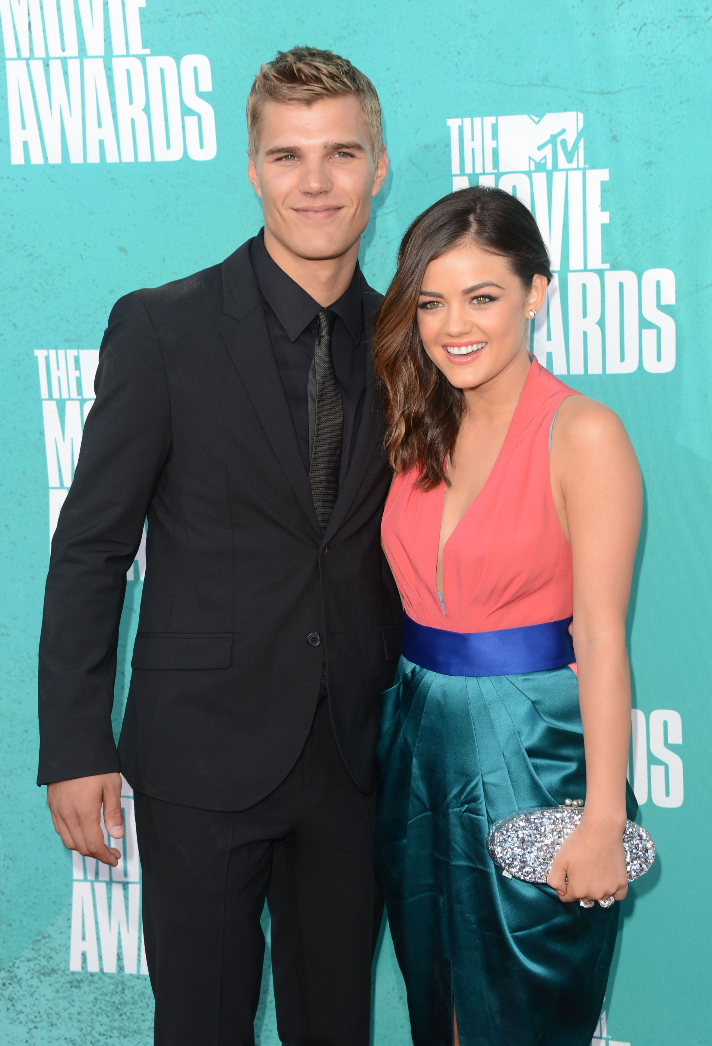Chris Zylka and Lucy Hale at the 2012 MTV Movie Awards held at Gibson Amphitheatre on June 3, 2012, in Universal City, California