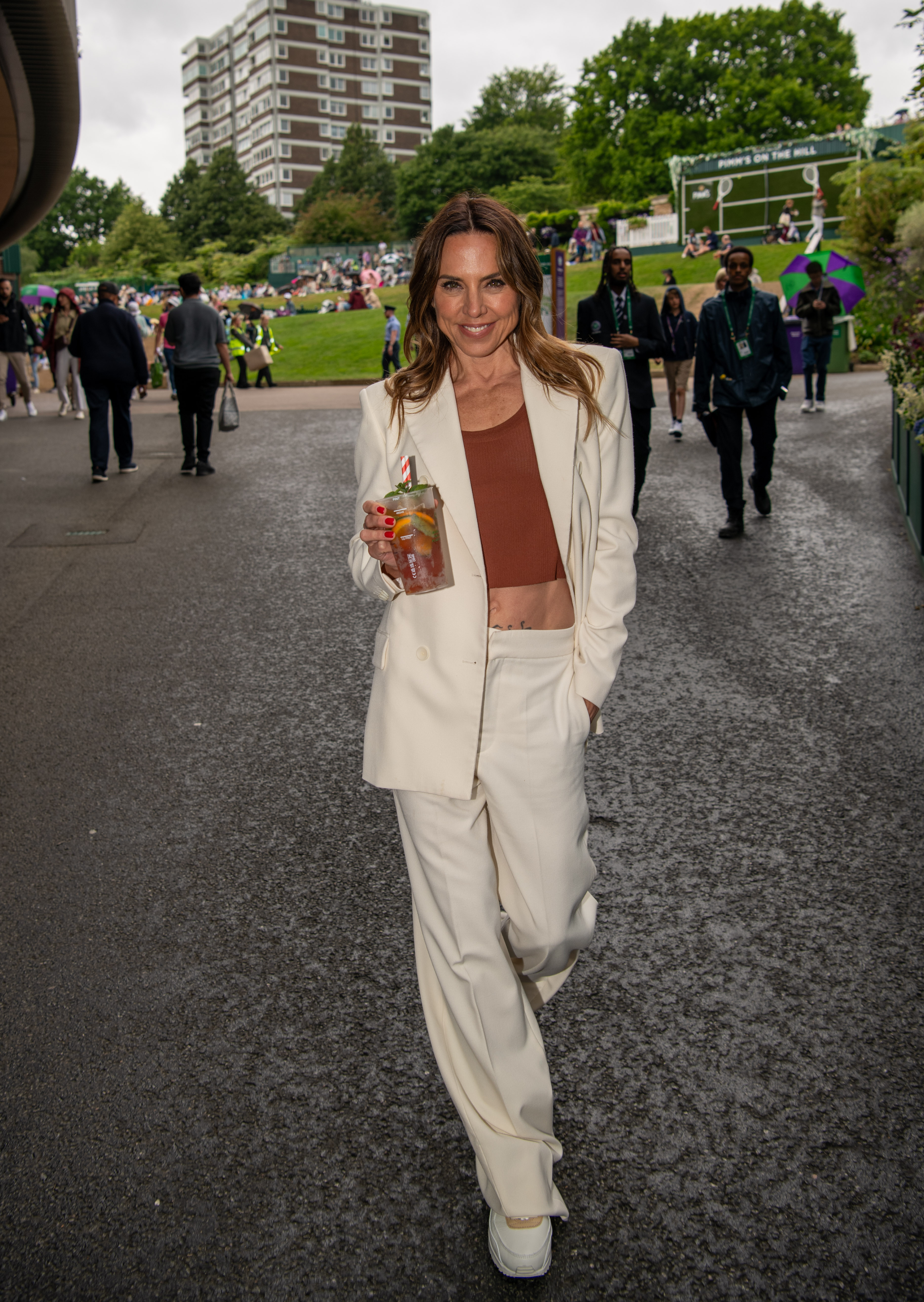 Mel beamed as she spent the day at the annual tennis event