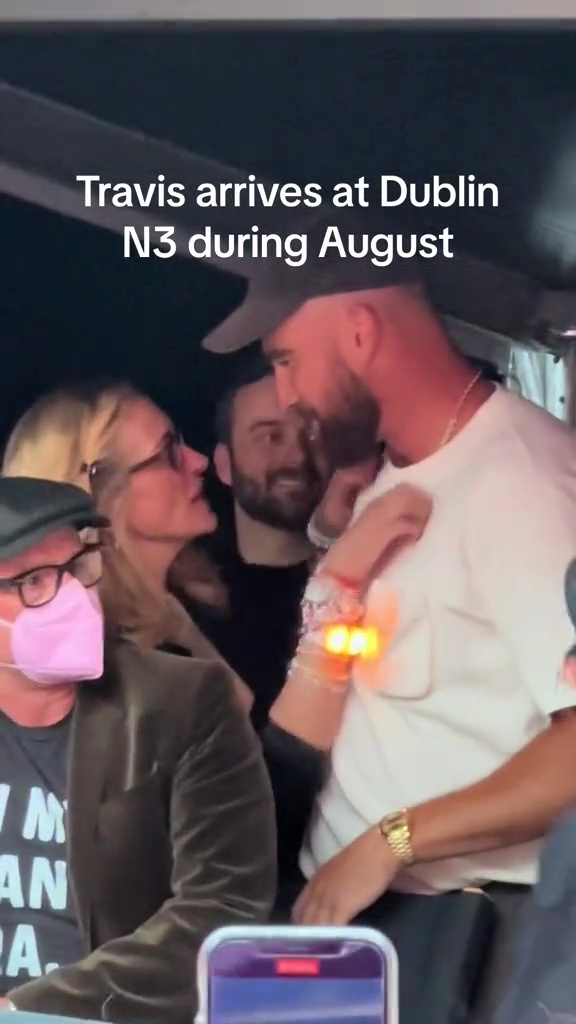 Julia Roberts seen touching NFL star Travis Kelce while in the VIP section during Taylor Swift's Dublin show