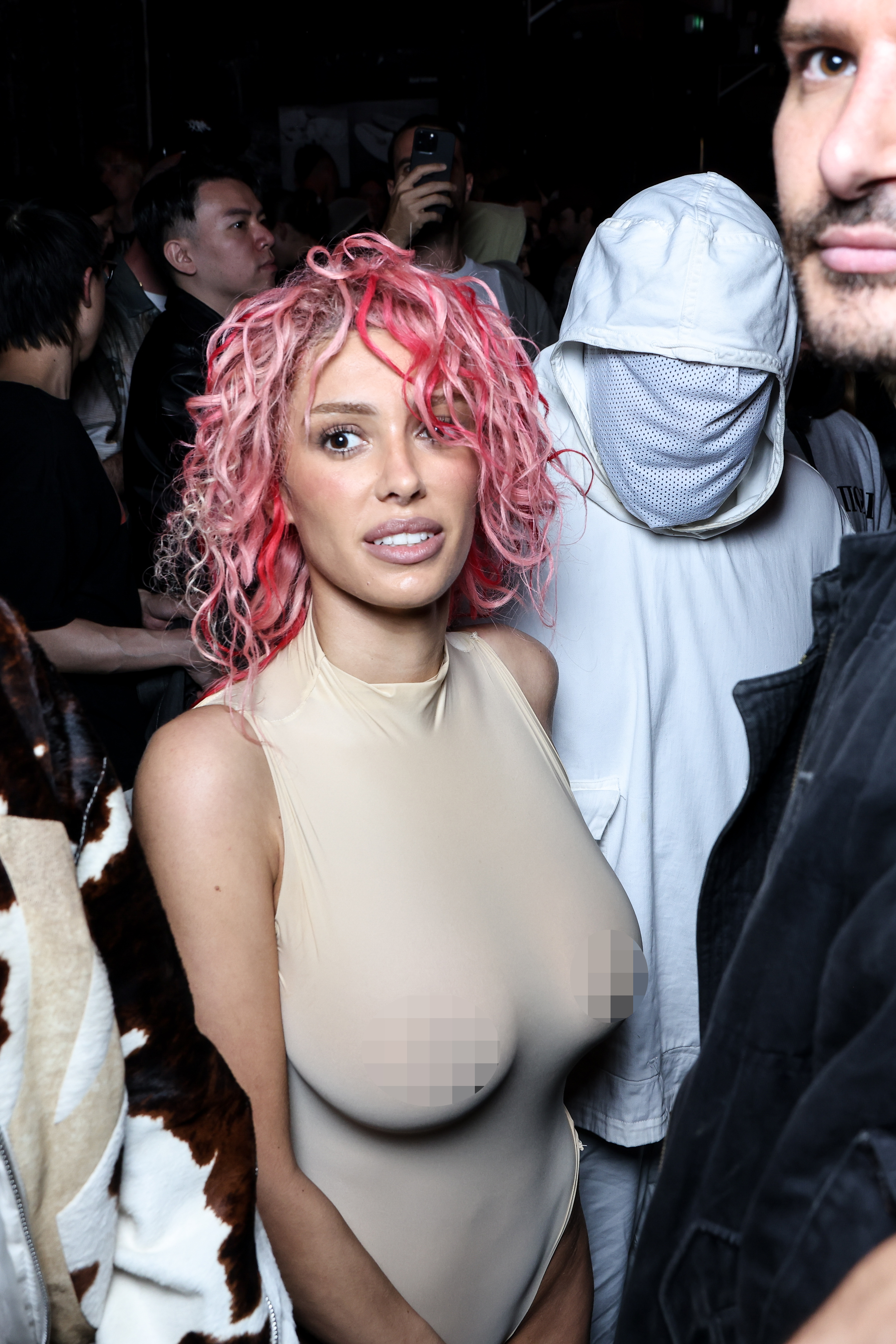 Bianca Censori goes braless at the Prototypes Menswear Spring/Summer 2025 show