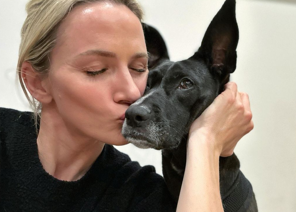 Shantel with the couple's dog Nova which will be looked after by Victor