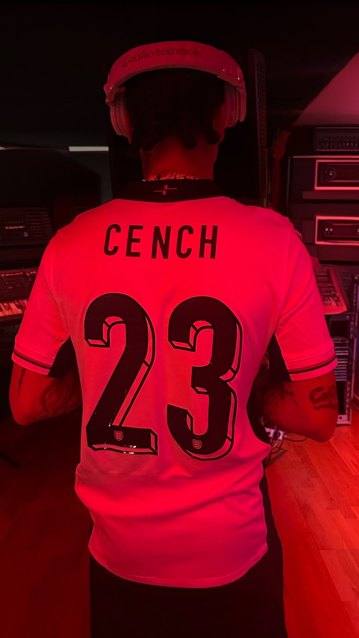 On Saturday, Central Cee shared a photo of himself in a custom Cench 23 jersey on his Instagram Story