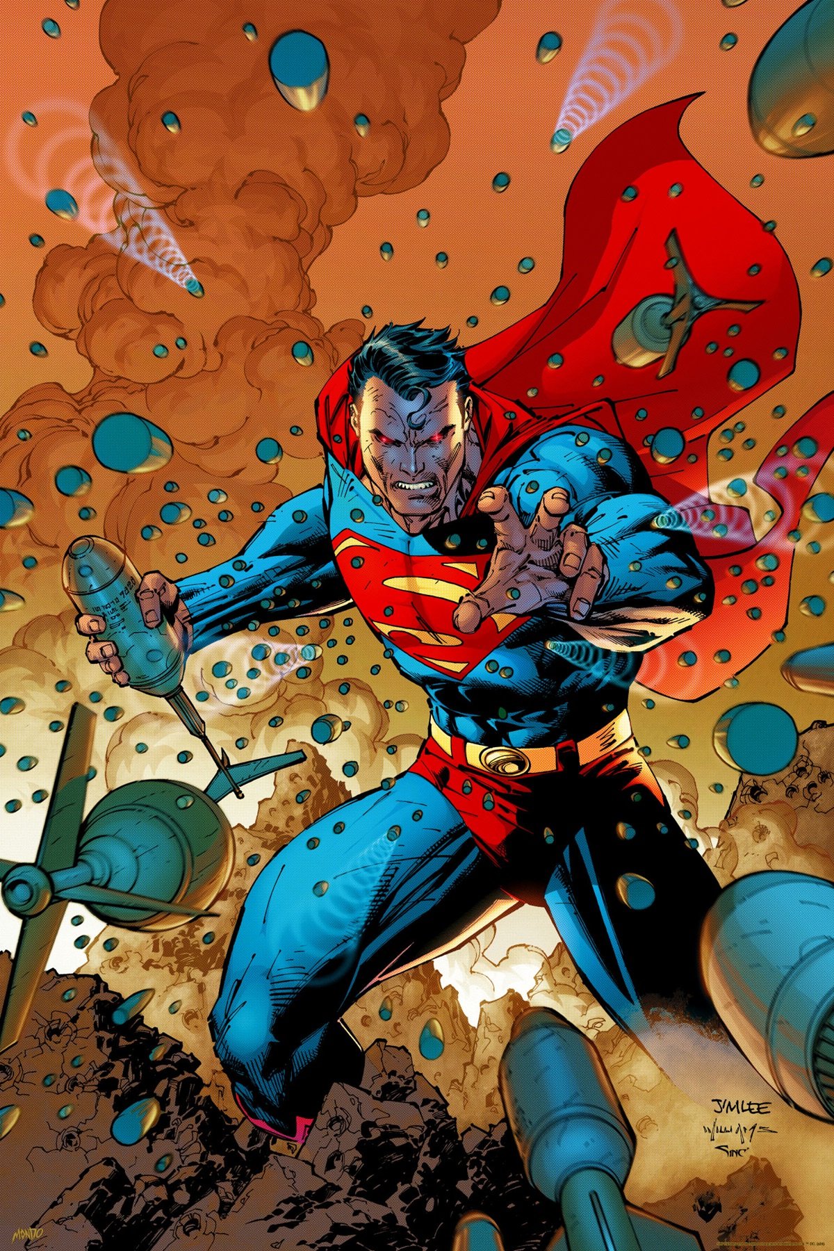 Superman #205 cover art by Jim Lee.