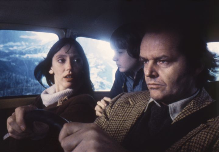 Duvall, Danny Lloyd and Jack Nicholson are shown filming "The Shining."
