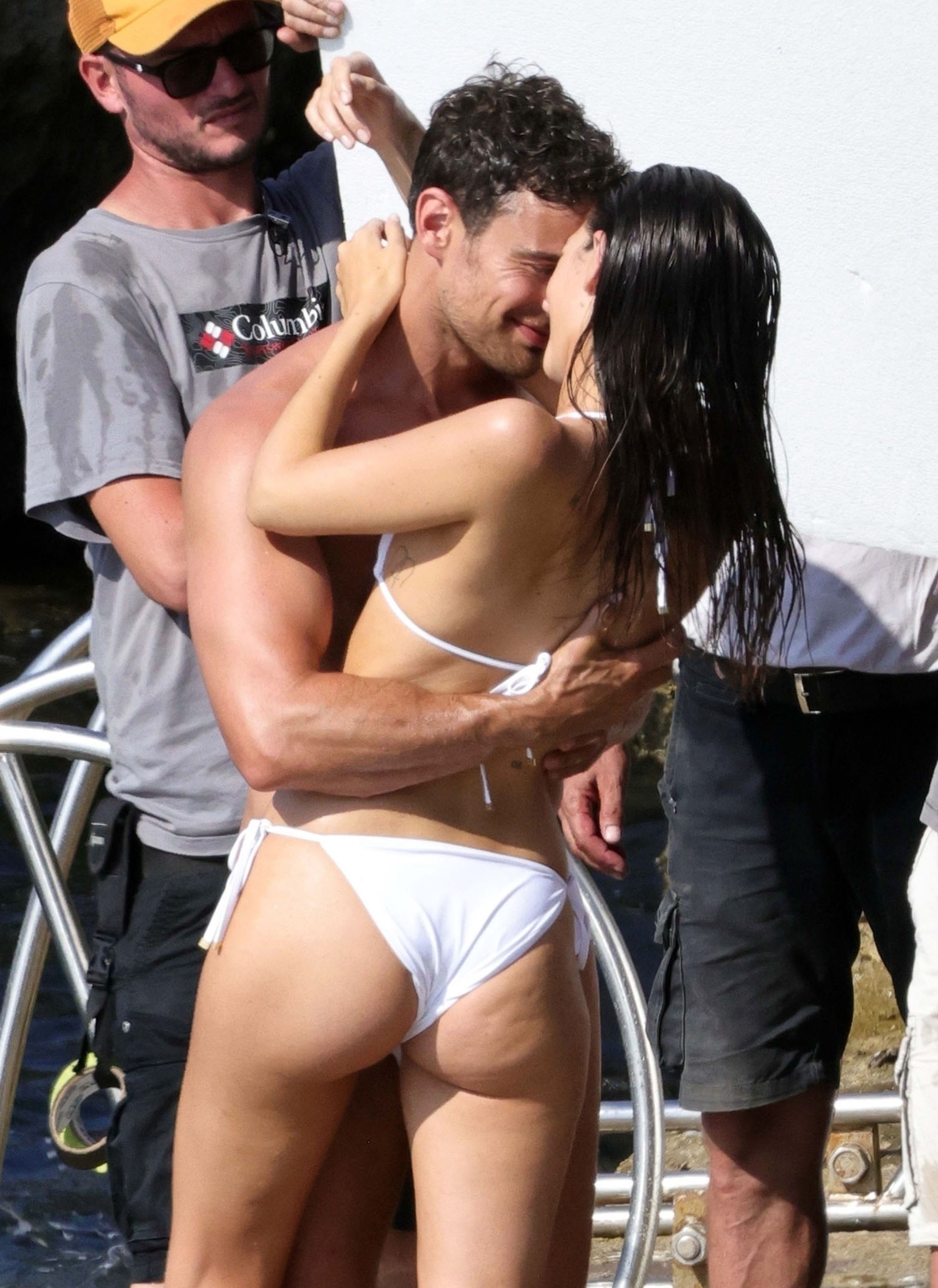 Vittoria and Theo donned matching swimsuits while filming a Dolce & Gabbana ad