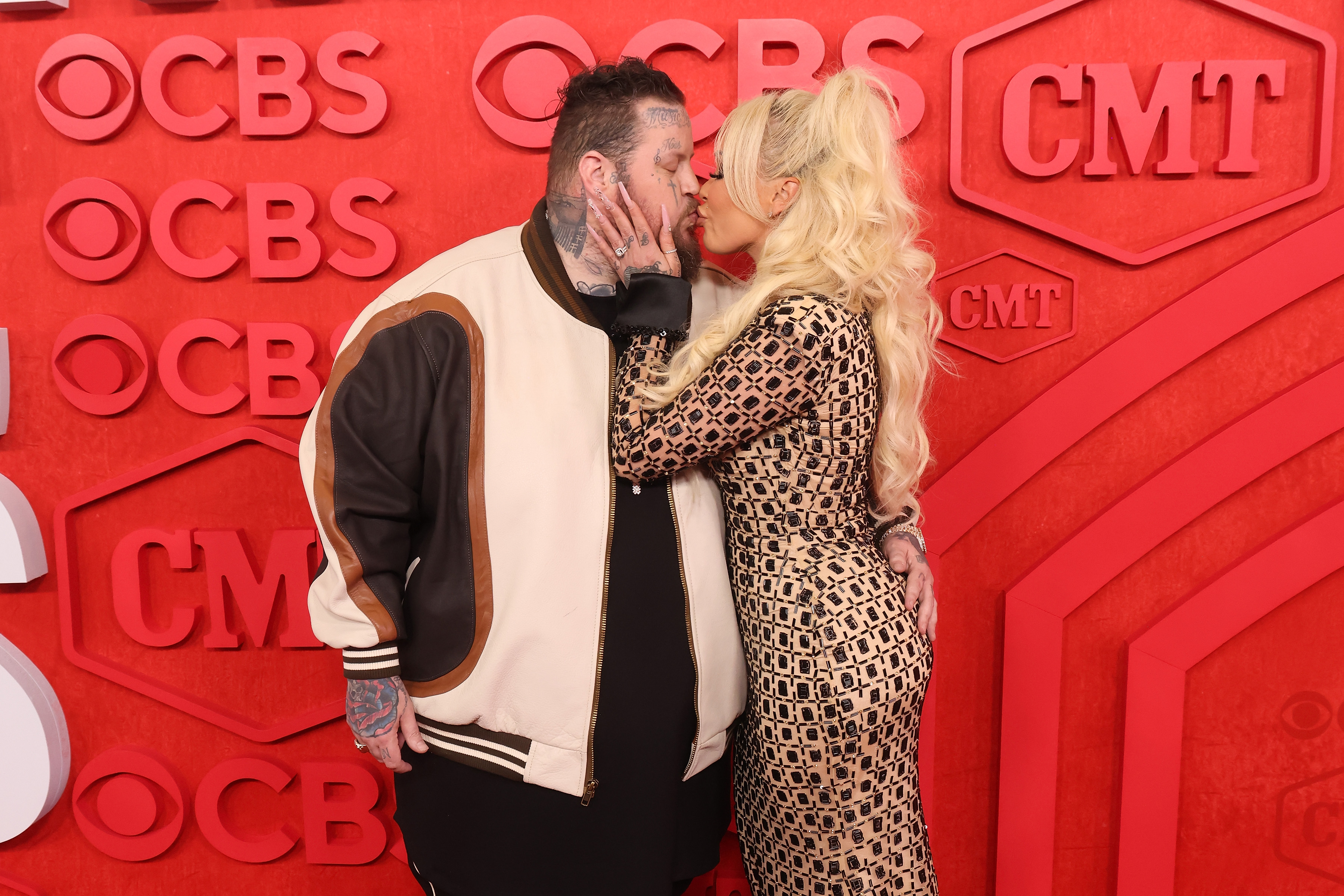 Jelly Roll and his wife Bunnie XO attend the 2024 CMT Music Awards in Austin, Texas in April
