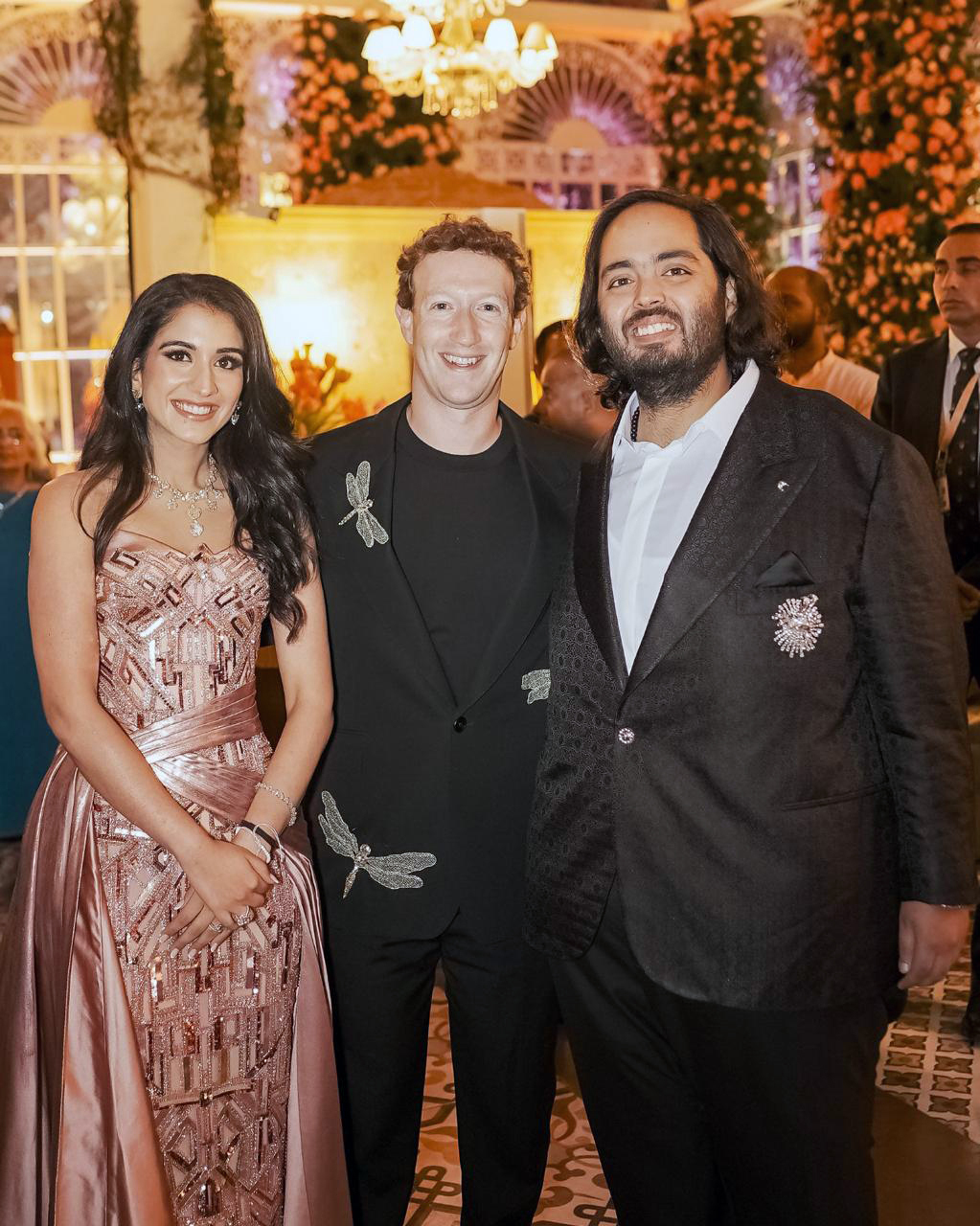Mark Zuckerberg was among the recognisable faces at pre-wedding celebrations