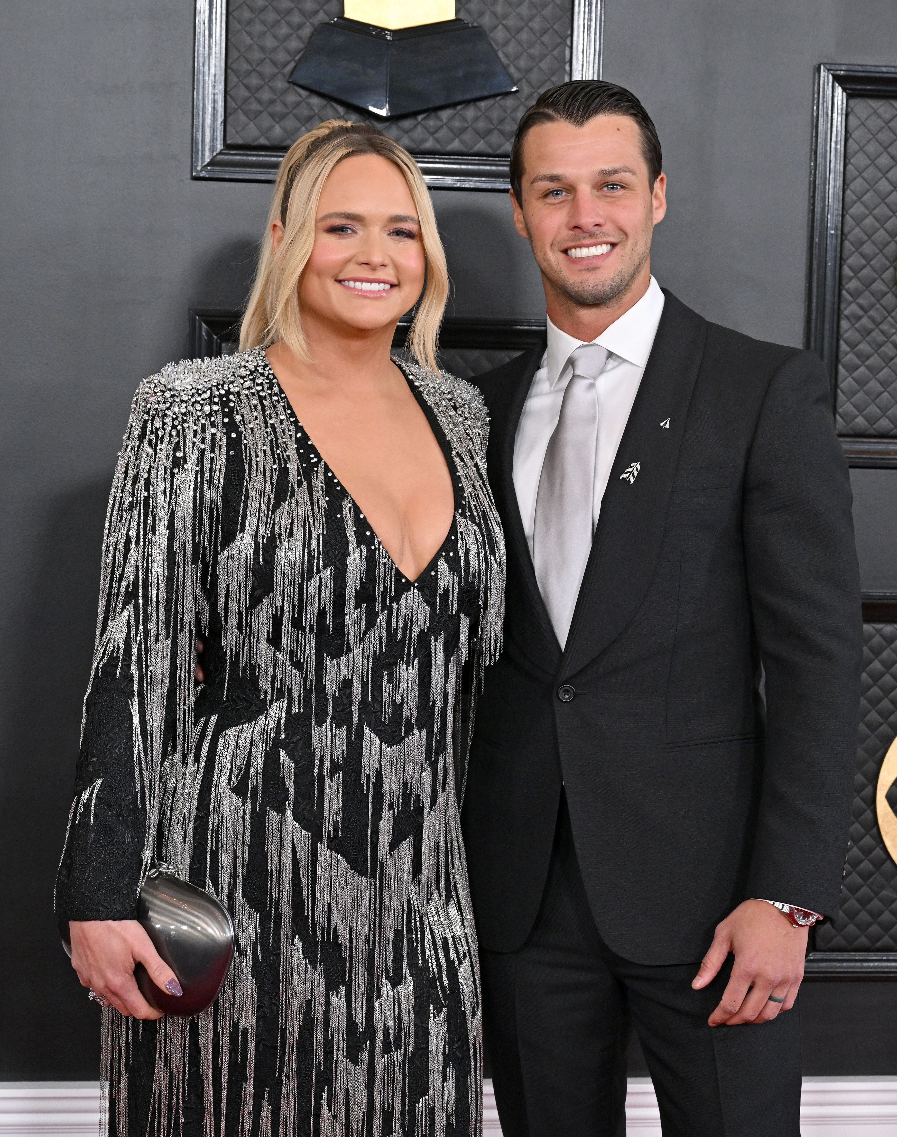 The couple, pictured at the 65th GRAMMY Awards, got together ahead of the pandemic and decided to tie the knot