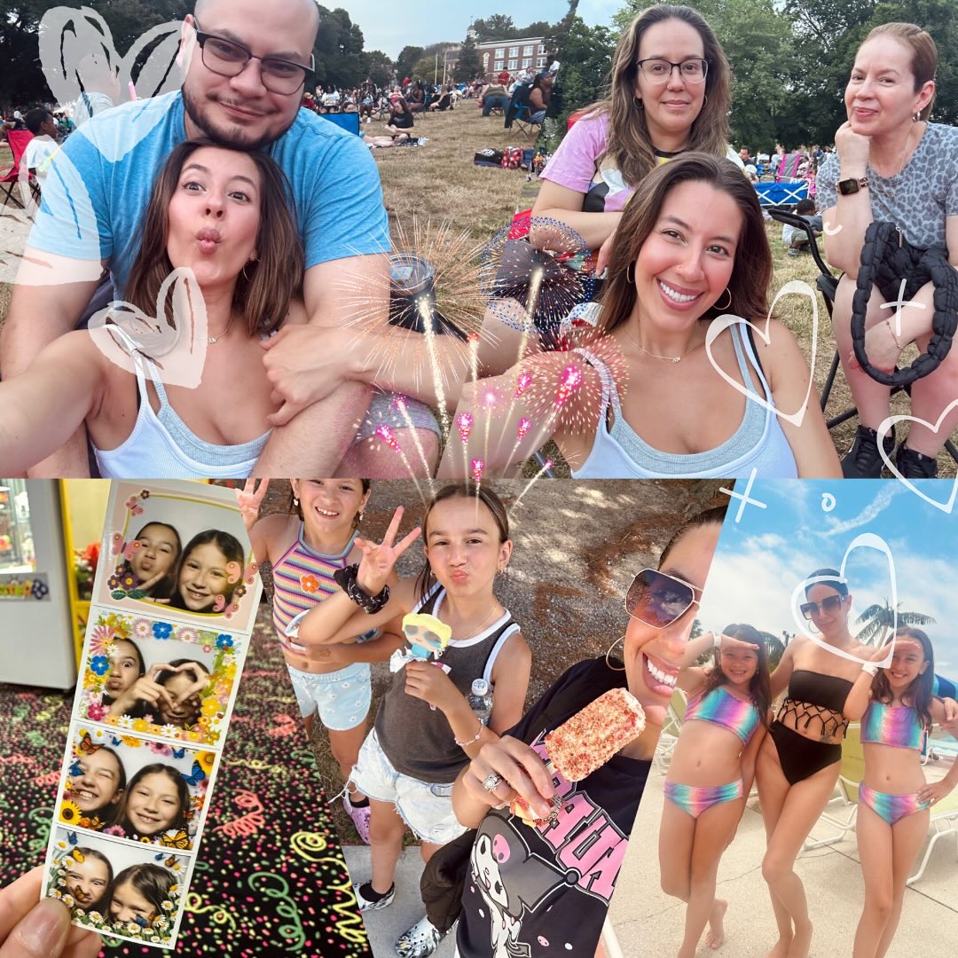 She shared photos from the family's trip to a park as well as a photobooth
