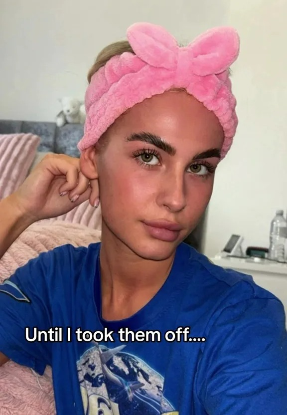 Robyn-Eve Cregg, 23, a model from the UK took the plunge and stopped her regular lash appointments, and has left people stunned by her epic 'glow-down'