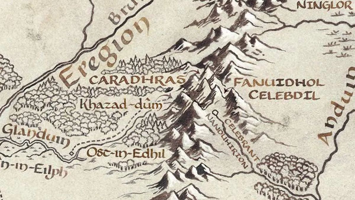 Eregion and Khazad-Dum, two locations on The Rings of Power middle-earth map