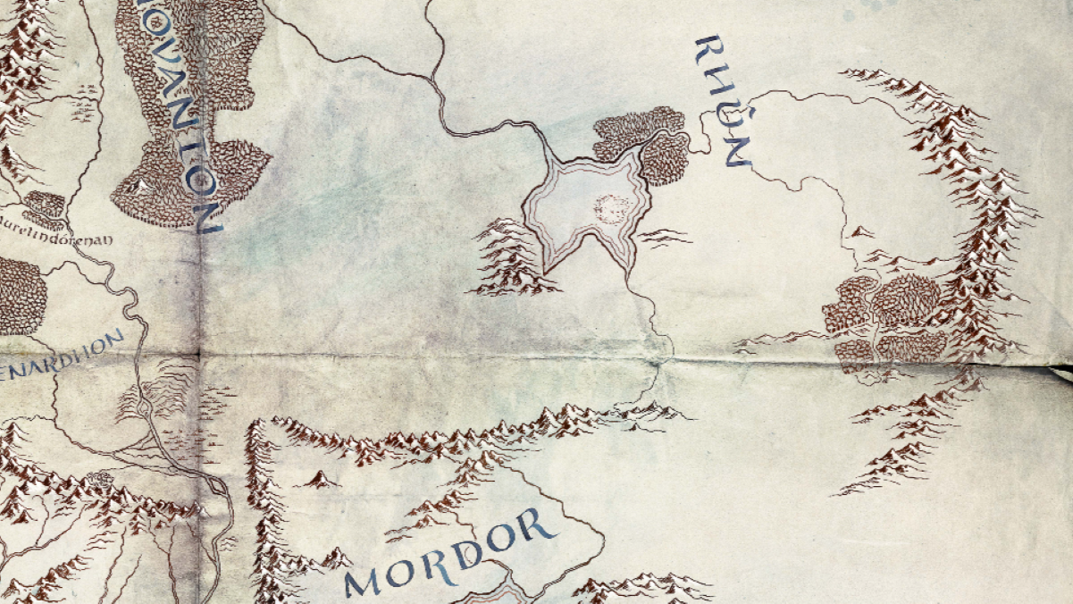 Eastern edge of the map for The Rings of Power showing Rhun