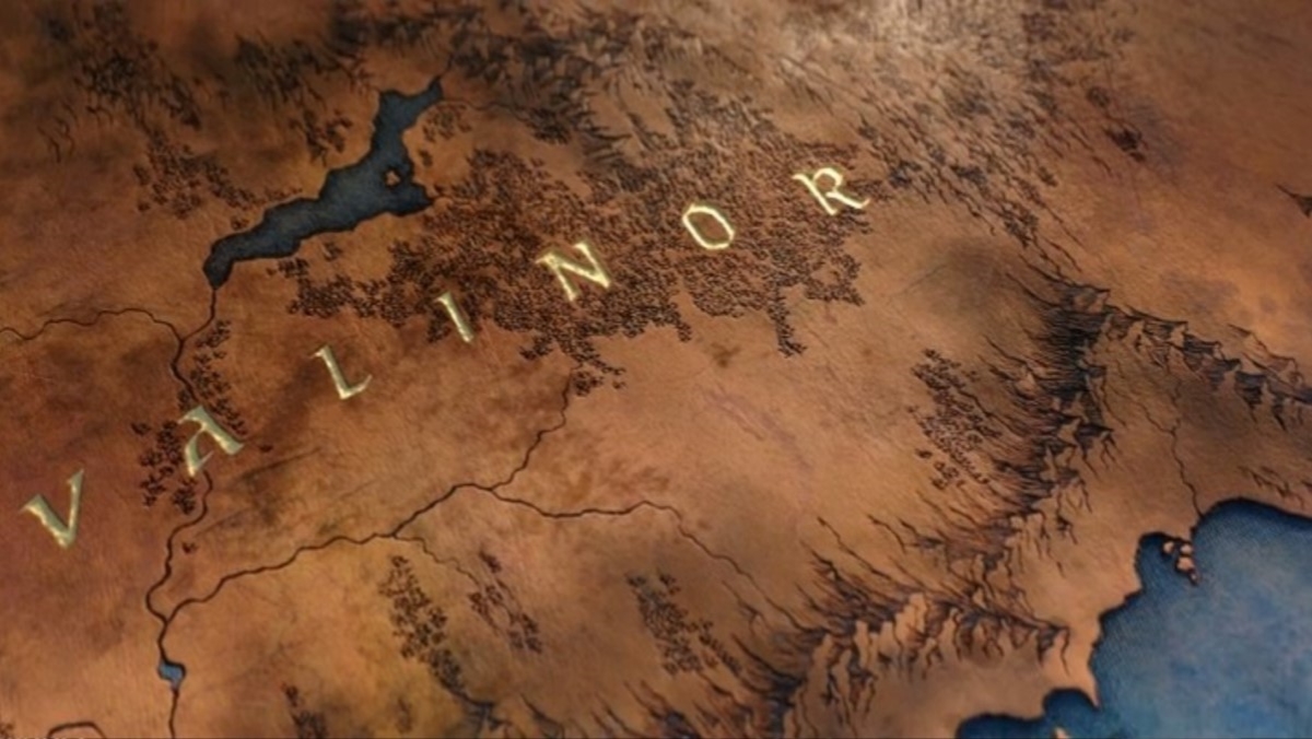 A map showing Valinor from The Rings of Power