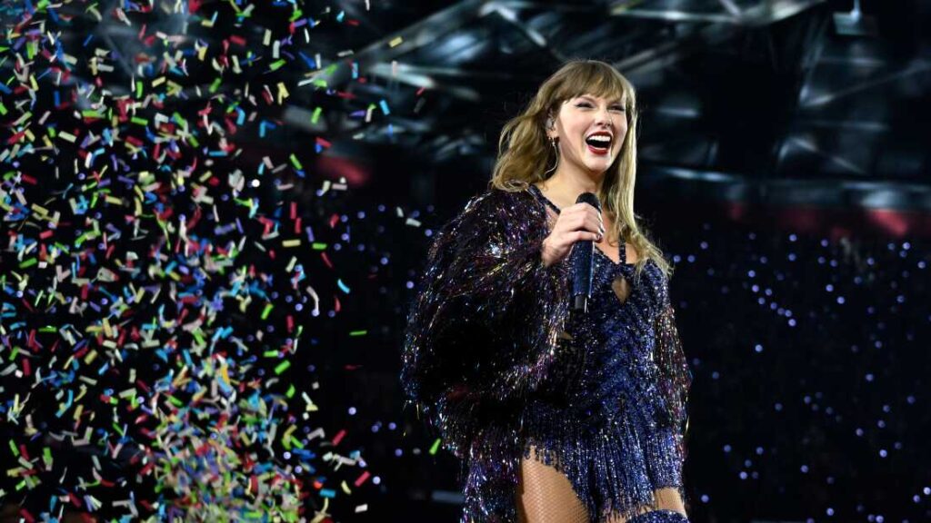 Taylor Swift performs during the European leg of her Eras Tour at Johan Cruijff Arena on July 4, 2024, in Amsterdam, Netherlands.