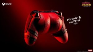 xbox controller shaped like deadpool's butt in a promotional photo